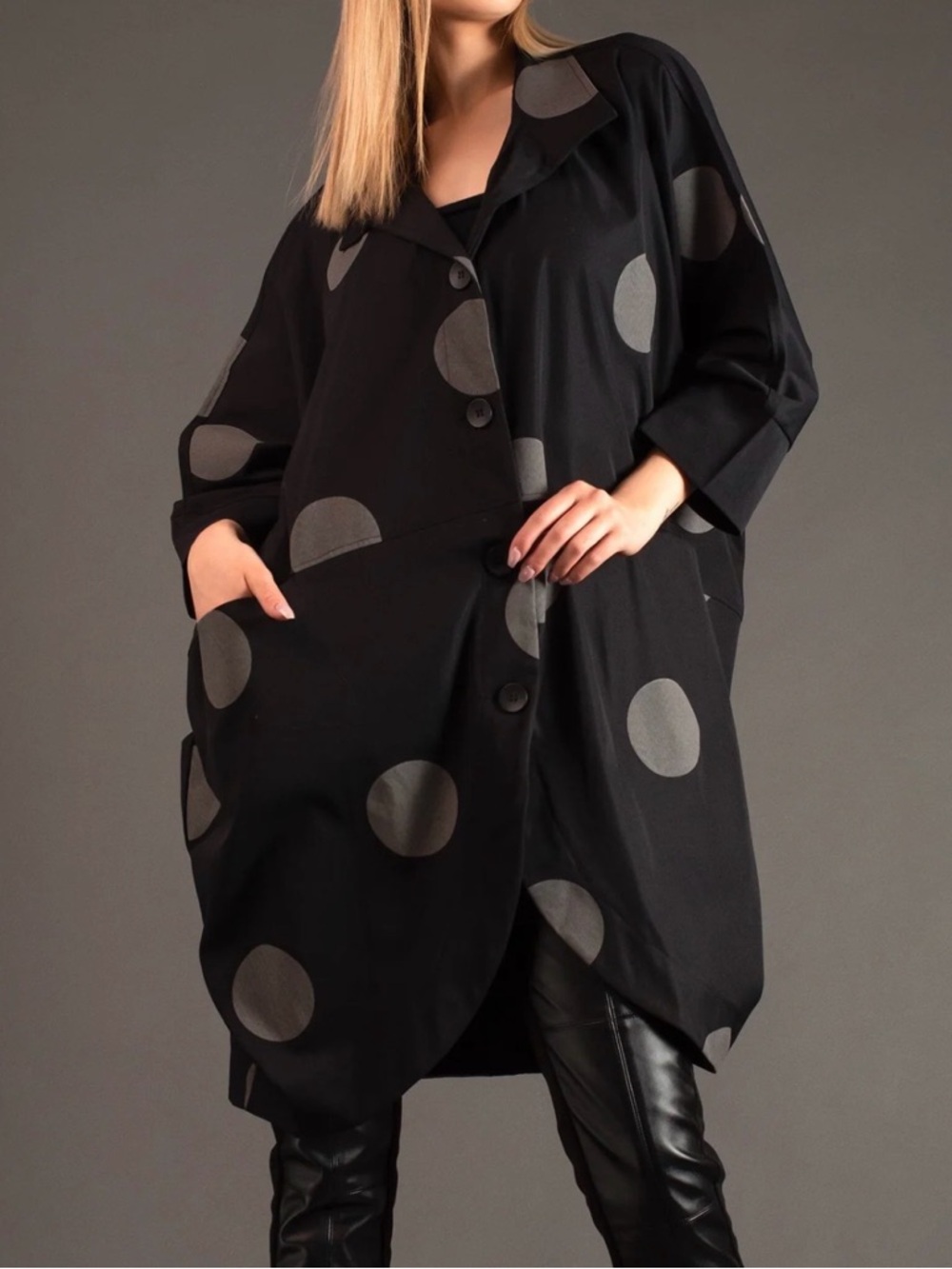 NWT Kate Hewko polka dot layering bubble jacket